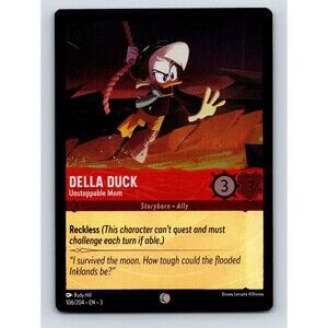 Basic Della Duck Unstoppable Mom Reckless HP 3 Power 3 Red Card Disney Lorcana